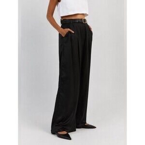 Dissh NWT Rue Trouser Pant Women's 2 Black Tailored Wide Leg Workwear Minimal